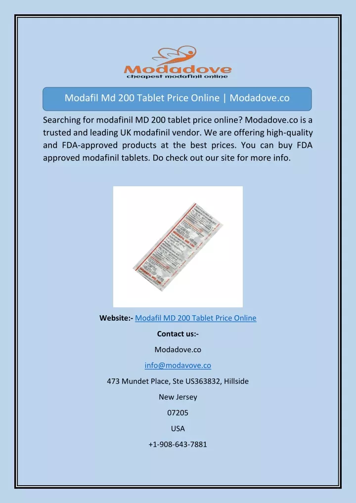 modafil md 200 tablet price online modadove co