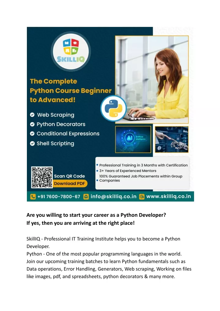 are you willing to start your career as a python