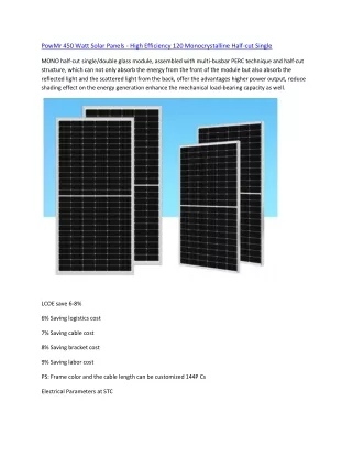 PowMr 450 Watt Solar Panels