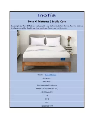 twin xl mattress inofia com