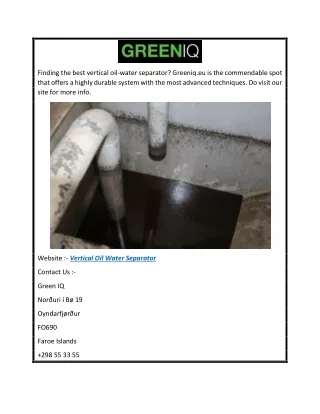Vertical Oil Water Separator  Greeniq.eu