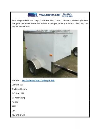 4x6 Enclosed Cargo Trailer For Sale  Trailers123.com