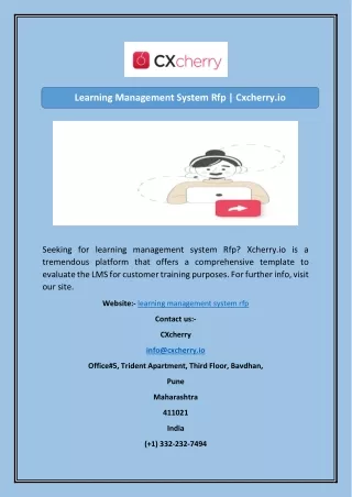 Learning Management System Rfp  Cxcherry.io