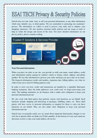 saitech does not rent trade loan or sell your
