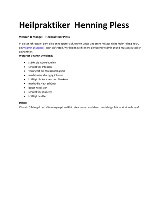 Heilpraktiker  Henning Pless