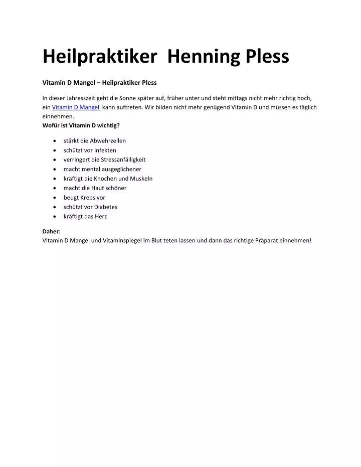 heilpraktiker henning pless