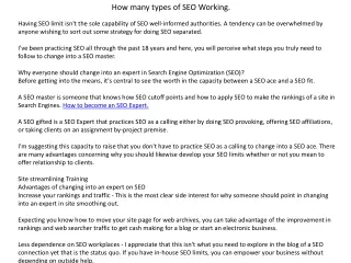 how many types of seo working