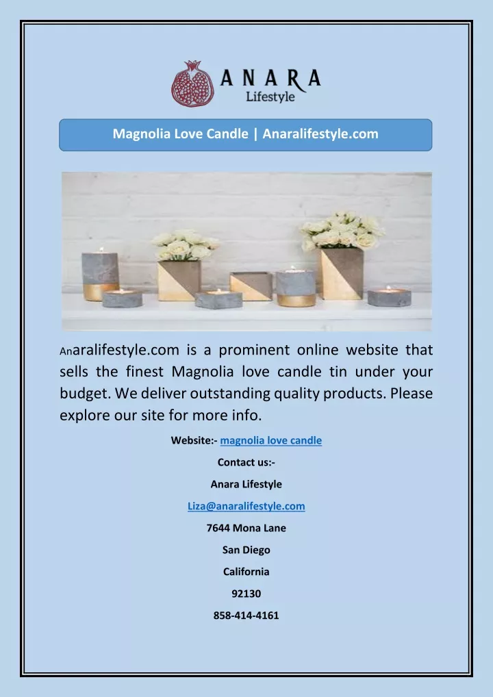 magnolia love candle anaralifestyle com