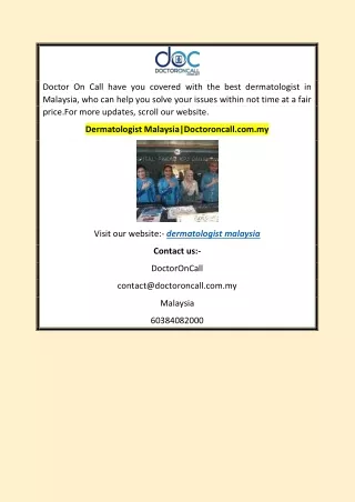 Dermatologist Malaysia Doctoroncall.com.my