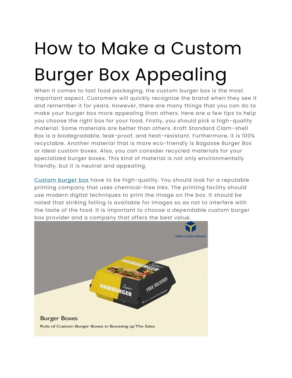 PPT - How to Make a Custom Burger Box Appealing PowerPoint Presentation ...