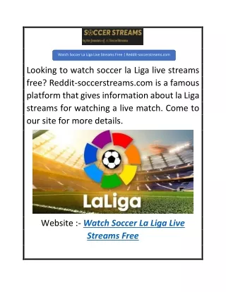 Watch Soccer La Liga Live Streams Free  Reddit-soccerstreams.com