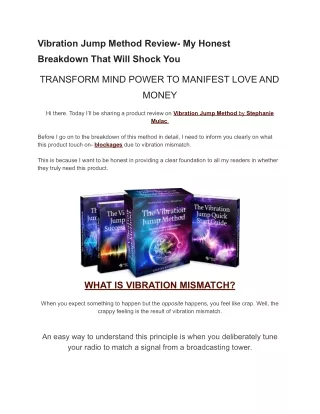 vibration jump method review my honest
