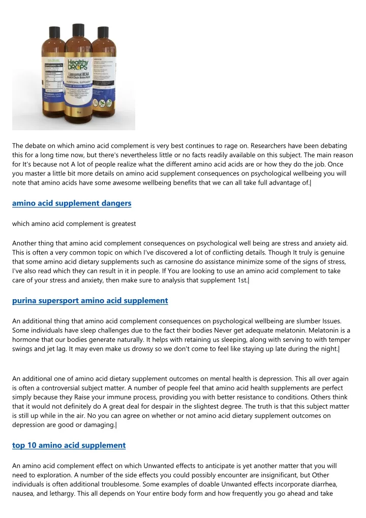 the debate on which amino acid complement is very