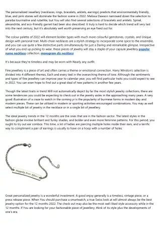 the personalized jewellery necklaces rings