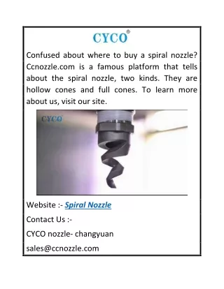 Spiral Nozzle  Ccnozzle.com