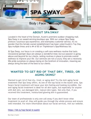 WANTED TO GET RID OF THAT DRY, TIRED, OR AGING SKING - SPA SWAY