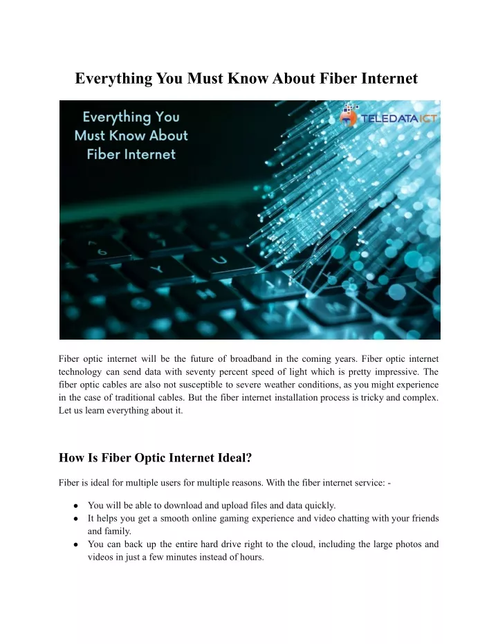 everything you must know about fiber internet