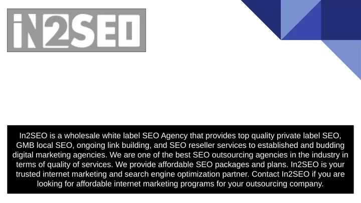 in2seo is a wholesale white label seo agency that