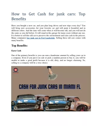 Having junk car problems in Fort Lauderdale?