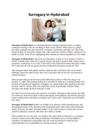 Surrogacy in Hyderabad