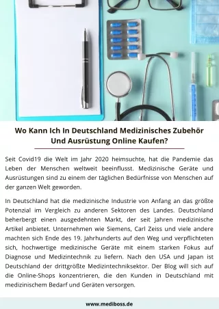 Wo Kann Ich In Deutschland Medizinisches Zubehör Und Ausrüstung Online Kaufen