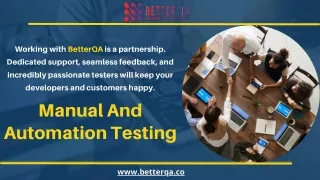 Manual And Automation Testing - Best Services By BetterQA