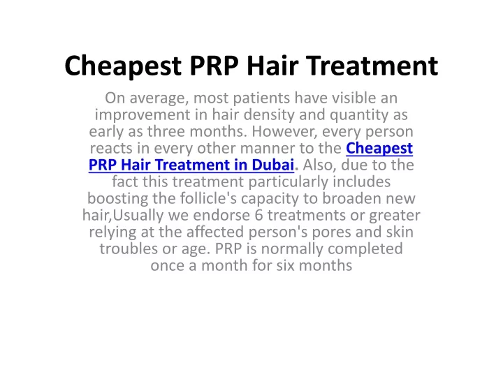 cheapest prp hair treatment