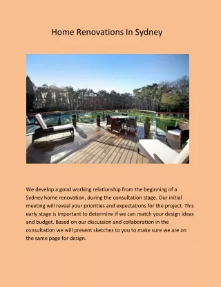 Home Renovations In Sydney