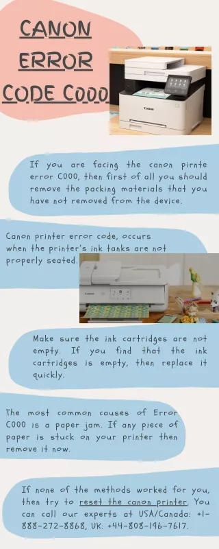 Solution To Fix Canon Printer Error Code c000