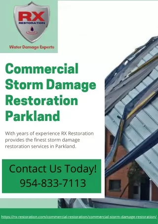 Commercial Storm Damage Restoration Parkland | RX Restoration