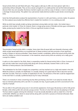 sexual activity dolls are well liked with pairs
