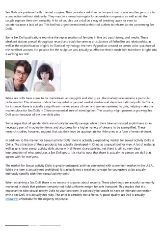 sex dolls are preferred with married couples they