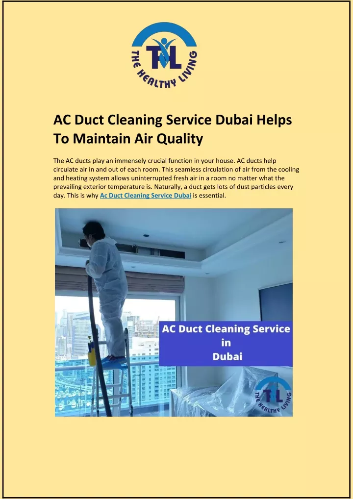 ac duct cleaning service dubai helps to maintain