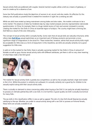 sexual activity dolls are preferred with couples
