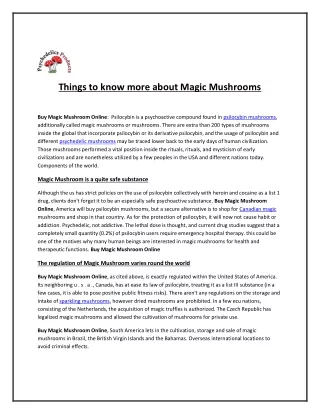 things to know more about magic mushrooms