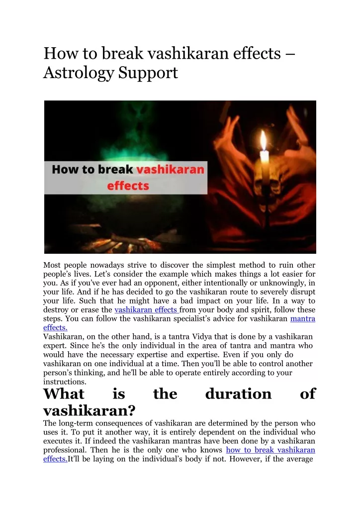 how to break vashikaran effects astrology support