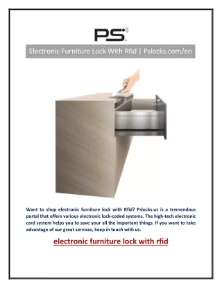 Electronic Furniture Lock With Rfid | Pslocks.com/en