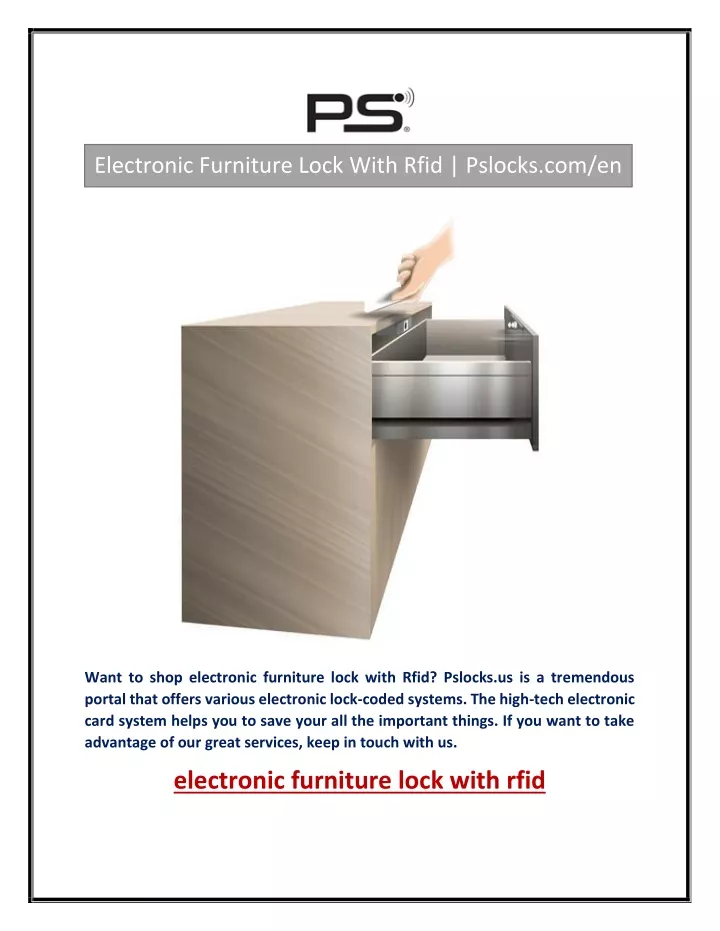 electronic furniture lock with rfid pslocks com en