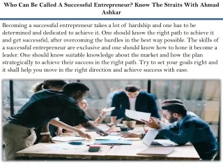 who can be called a successful entrepreneur know