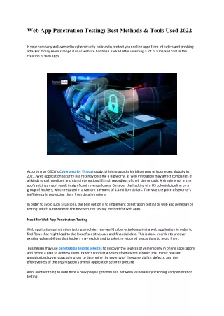 web app penetration testing best methods tools