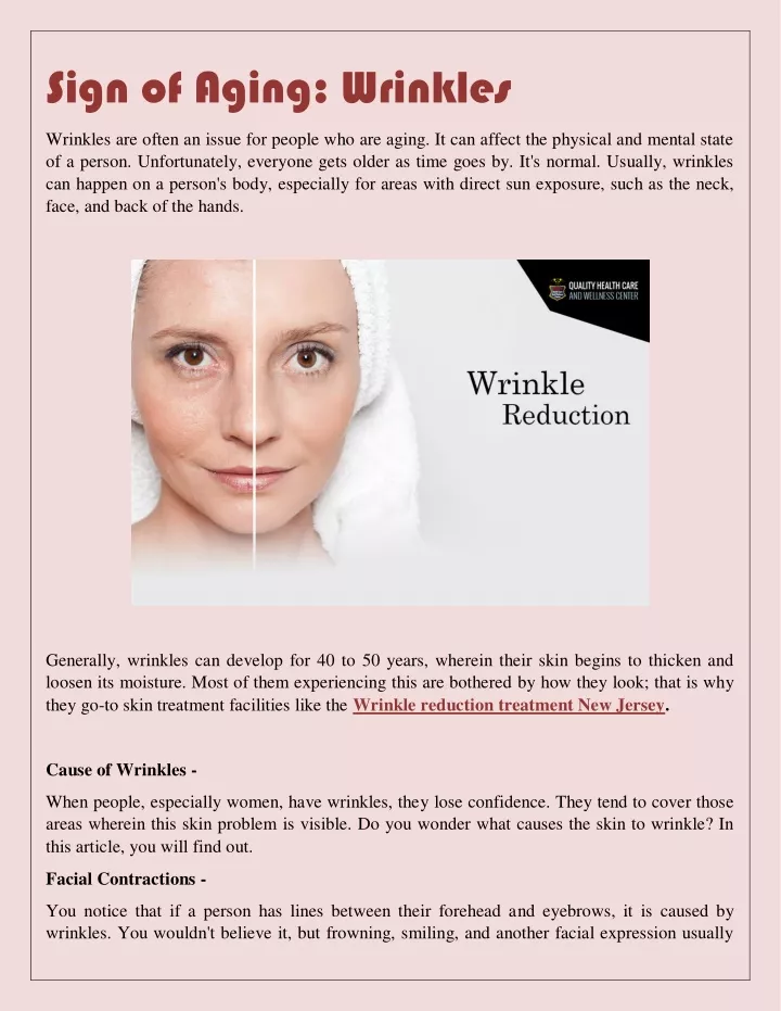 sign of aging wrinkles