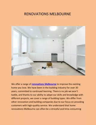 RENOVATIONS MELBOURNE