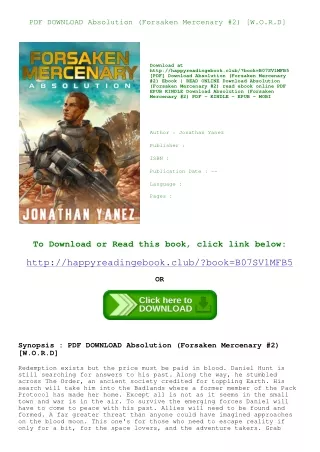 PDF DOWNLOAD Absolution (Forsaken Mercenary #2) [W.O.R.D]