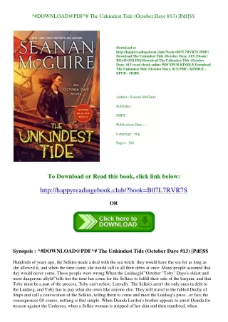 ^#DOWNLOAD@PDF^# The Unkindest Tide (October Daye  #13) [Pdf]$$