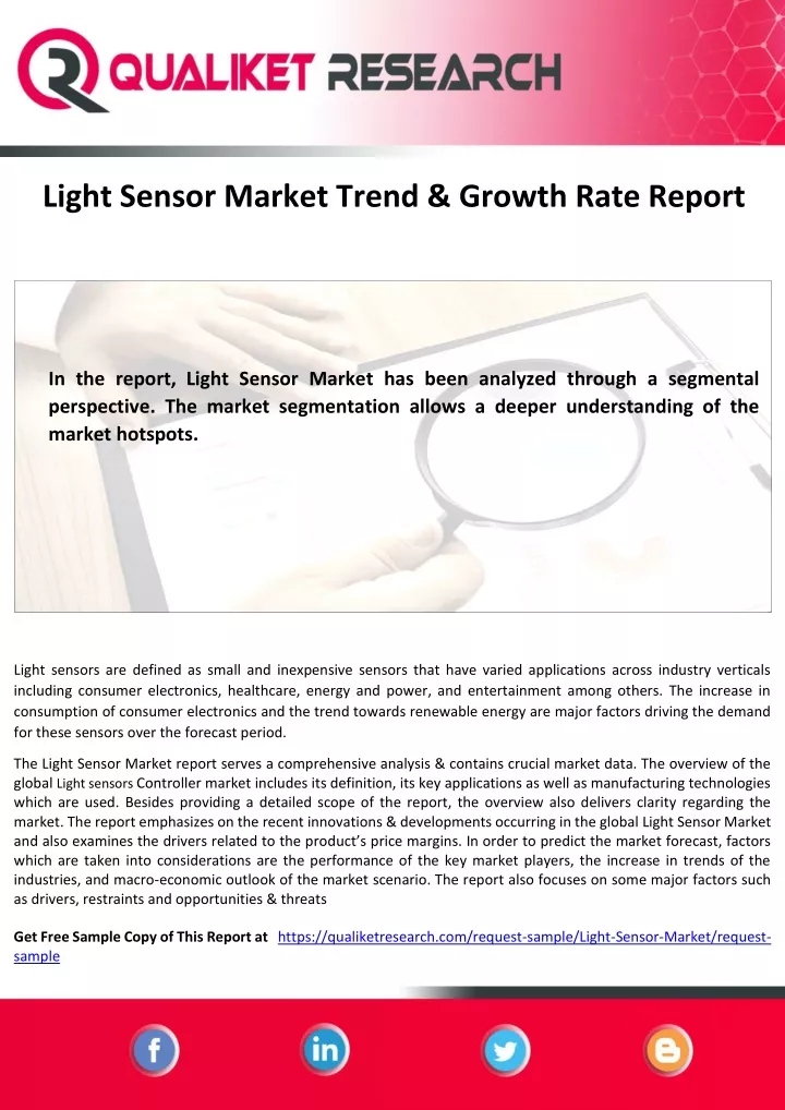 light sensor market trend growth rate report