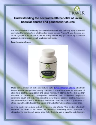 understanding the several health benefits