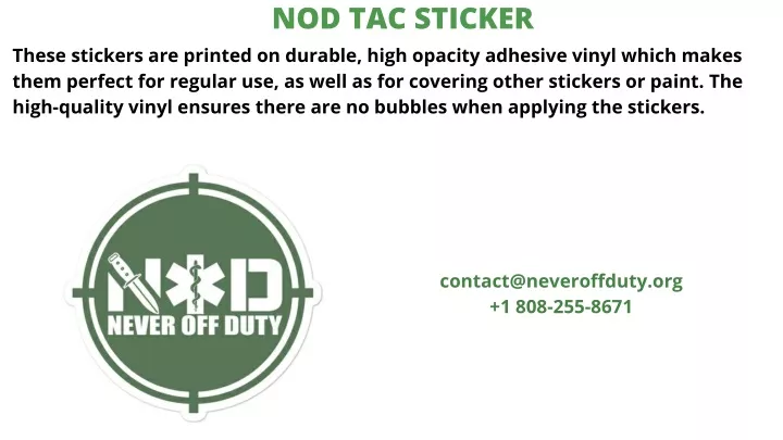 nod tac sticker