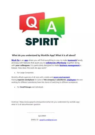what do you understand by workdo app what