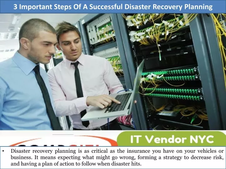 3 important steps of a successful disaster recovery planning