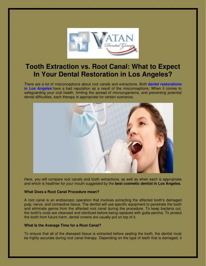 tooth extraction vs root canal what to expect